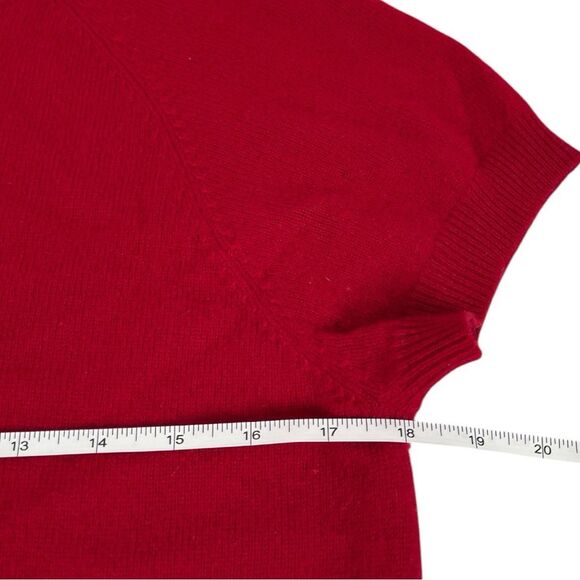 Moda International Red Short Sleeve Crewneck Knit Pullover Sweater Size Medium - Picture 4 of 8